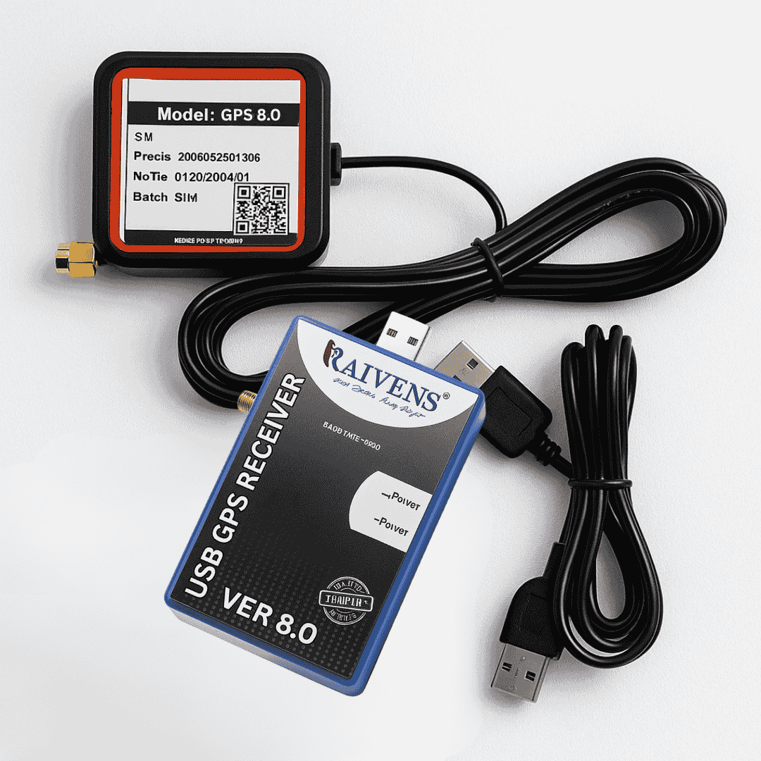 Raivens 8.0 USB GPS Receiver with Antenna for Aadhaar
